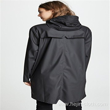 Fashion polyurethane adult rainwear with hood